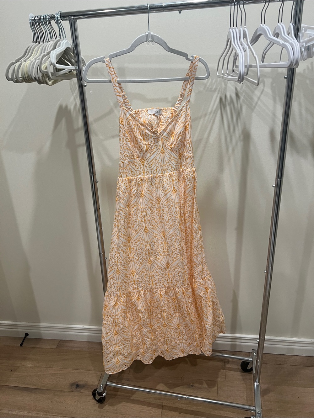 LOFT orange & white dress